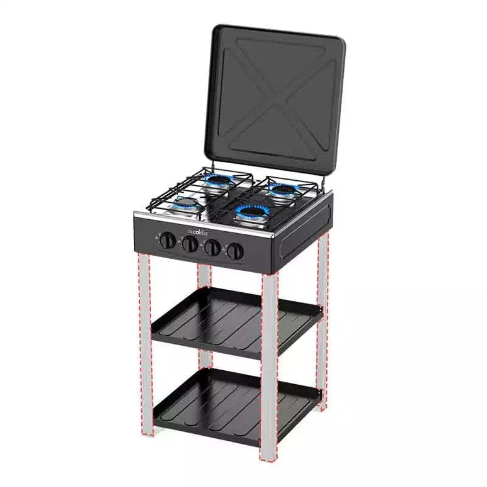 Decakila Four Burner Gas Stove With Shelf