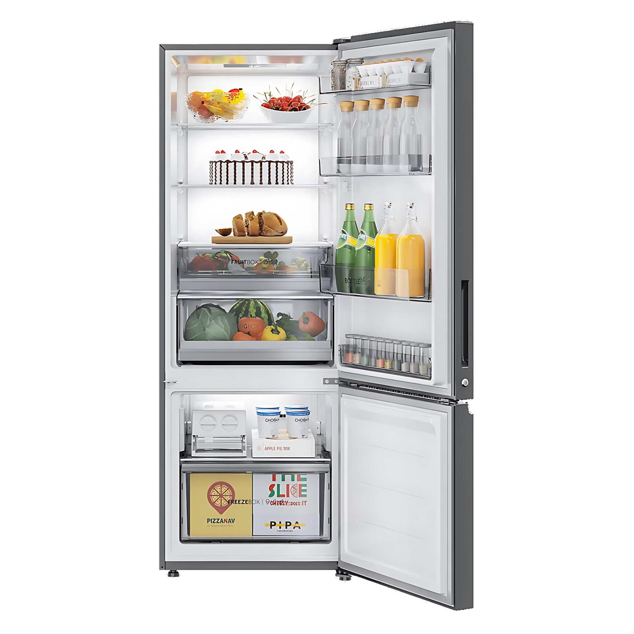 Haier 355 Ltr Triple Inverter 5 Star Frost-Free Premium Bottom Mounted Refrigerator with Digital Control Panel | Triple Inverter & Dual Fan Tech, Twist Ice Maker, Magic Cooling HRB-4053BIS-P ( Innox | Silver Finish fridge ) - Image 2