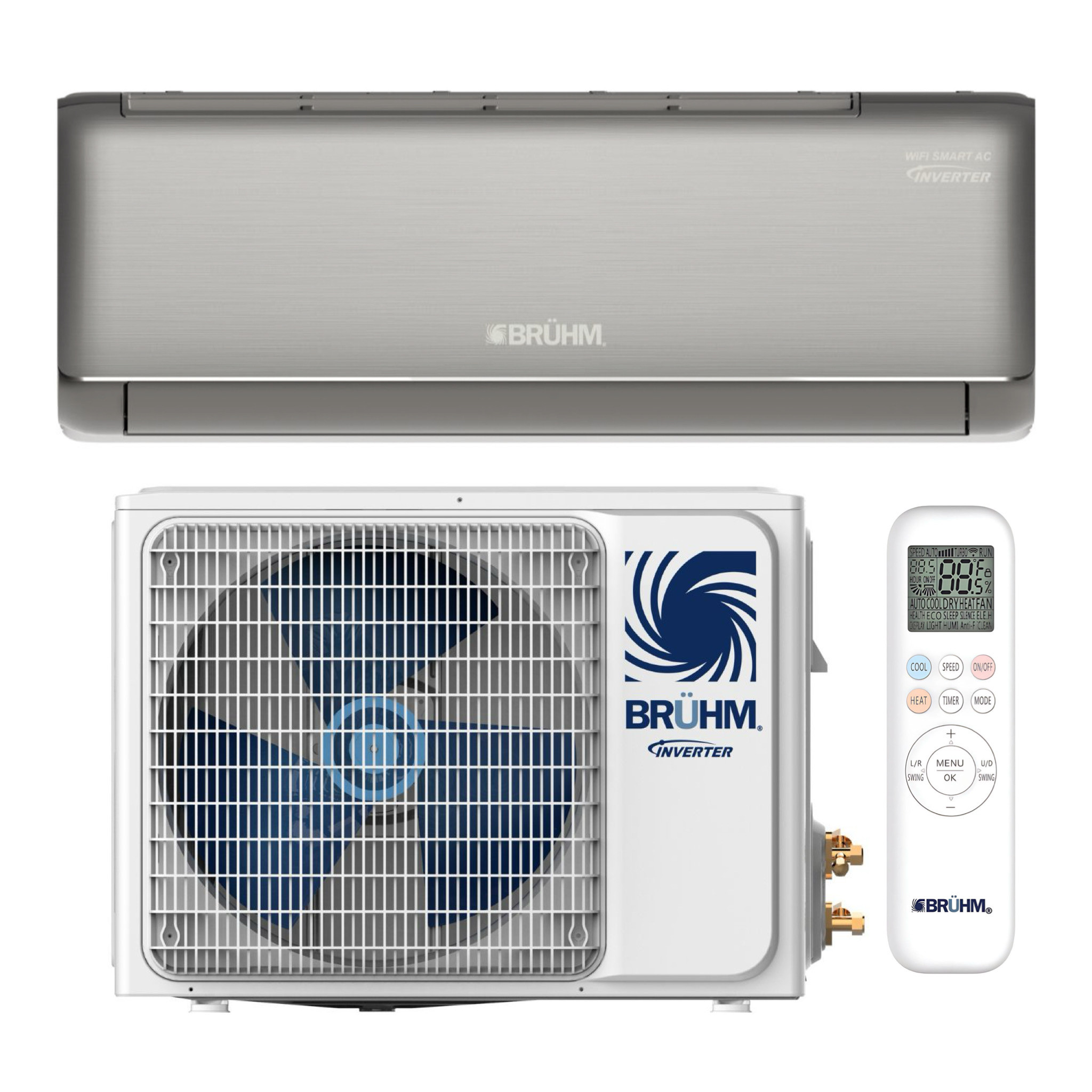 BRUHM 2.5-HP 24000 BTU Black Series inverter smart WiFi Air Conditioner BAS-24ICQB - Image 2