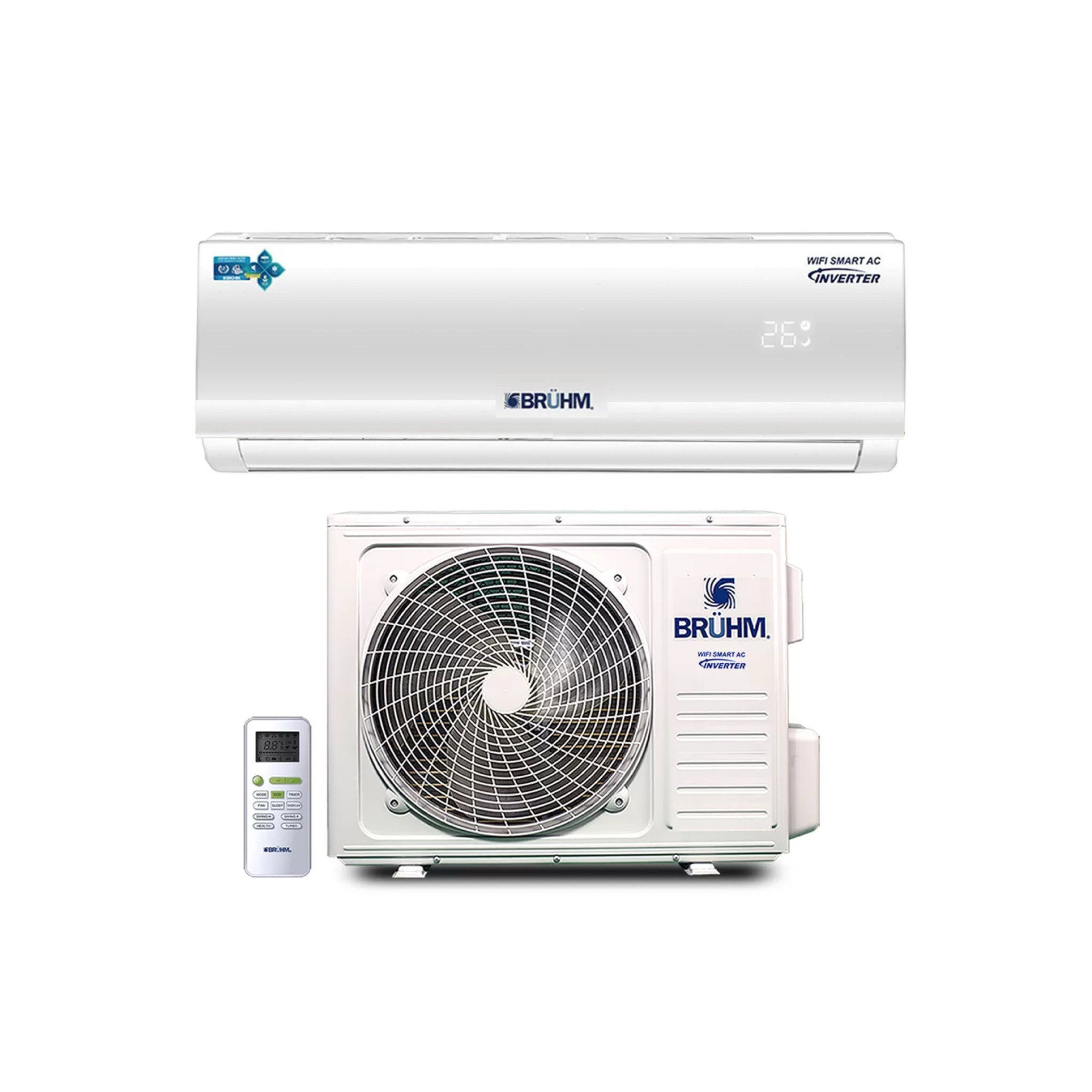 BRUHM 1.5HP INVERTER AIR CONDITIONER R410 SPLIT AC, BAS-12ICXW – GOLDEN FIN - Image 2