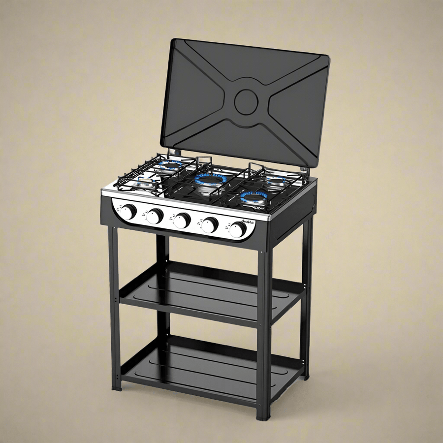 Decakila Five Burner Gas Stove With Shelf - KMGS019B - Image 2