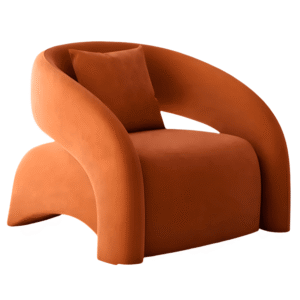 Brown Nordic Style With Armrest Single Sofa