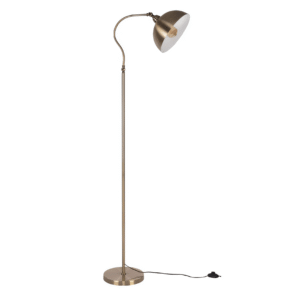 Antique Brass Metal Dome Shade Floor Lamp - 40W