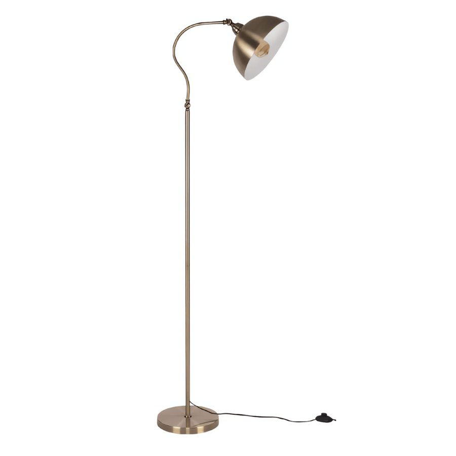 Antique Brass Metal Dome Shade Floor Lamp - 40W