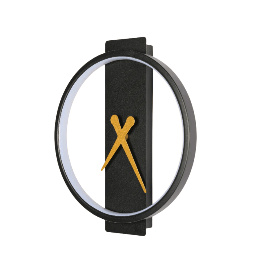 Glowing Sundial Black 3000K LED Wall Sconce Light - 18W