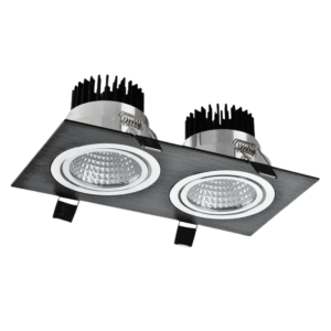 LED Black 2 Way Tilt Recessed Rectangle Downlight - 2x5W