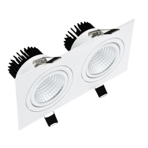 LED White 2 Way Tilt Recessed Rectangle Downlight - 2x5W