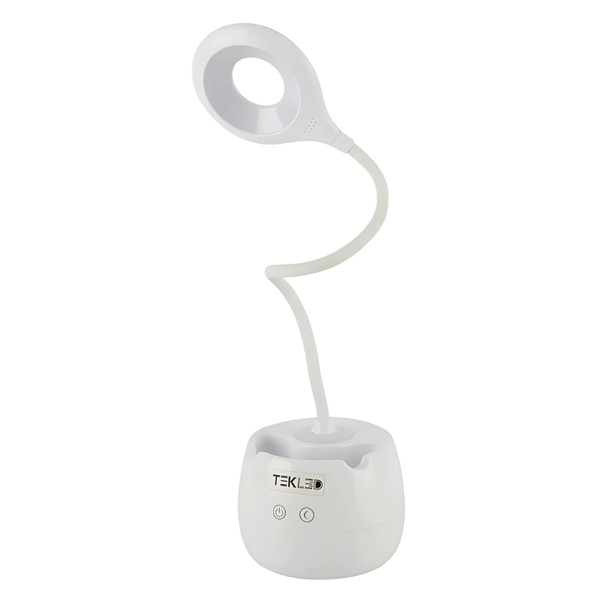 Multifunctional Rechargeable LED Ring Desk Lamp with Pencil Holder - 6W