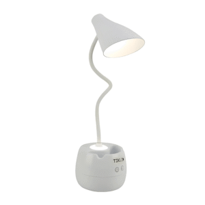 Rechargeable Gooseneck Desk Lamp with Cone Head and Pencil Holder - 6W