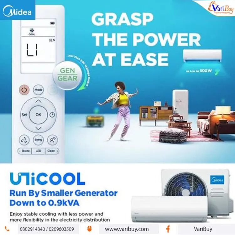 Midea 1.5 HP Split AC Inverter R32 Gas – Unicool + -MSAF24B-12CRDN1-R32 - Image 8