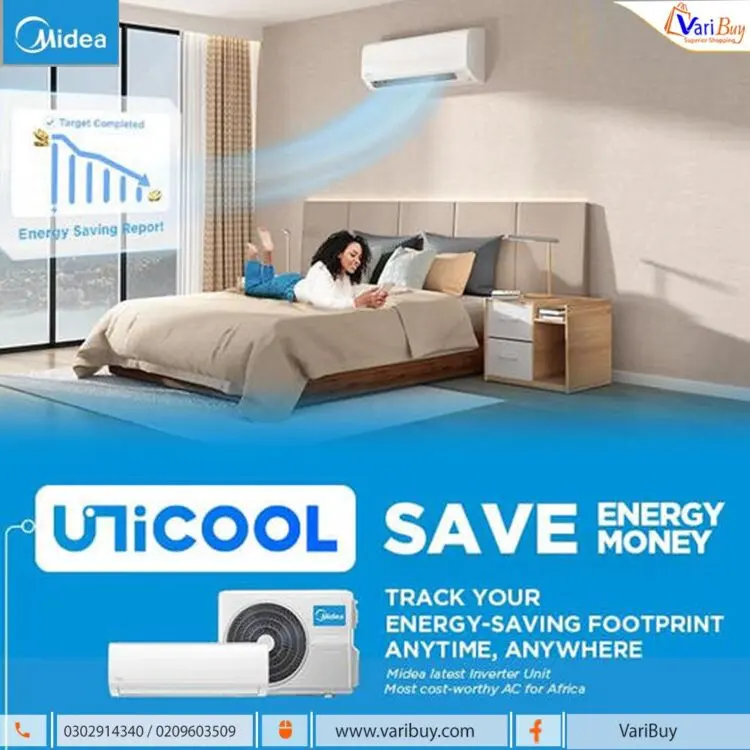 Midea 1.5 HP Split AC Inverter R32 Gas – Unicool + -MSAF24B-12CRDN1-R32 - Image 9