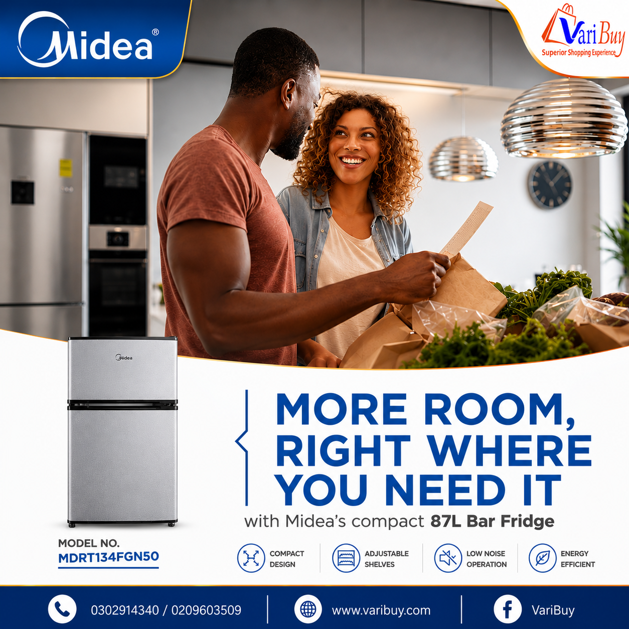 Midea 87 L DD Table Top Refrigerator - MDRT134FGN50 - Image 4