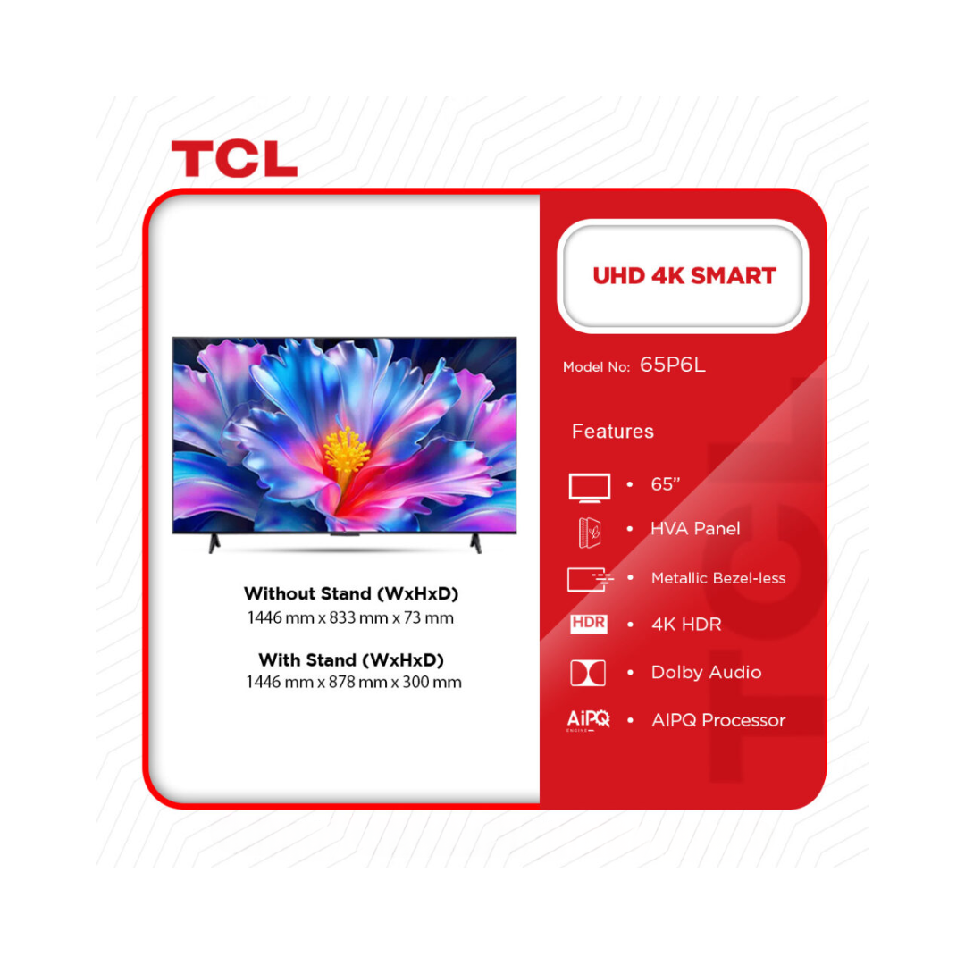 TCL 65" UHD 4K Smart Android TV - 65P6L - Image 2