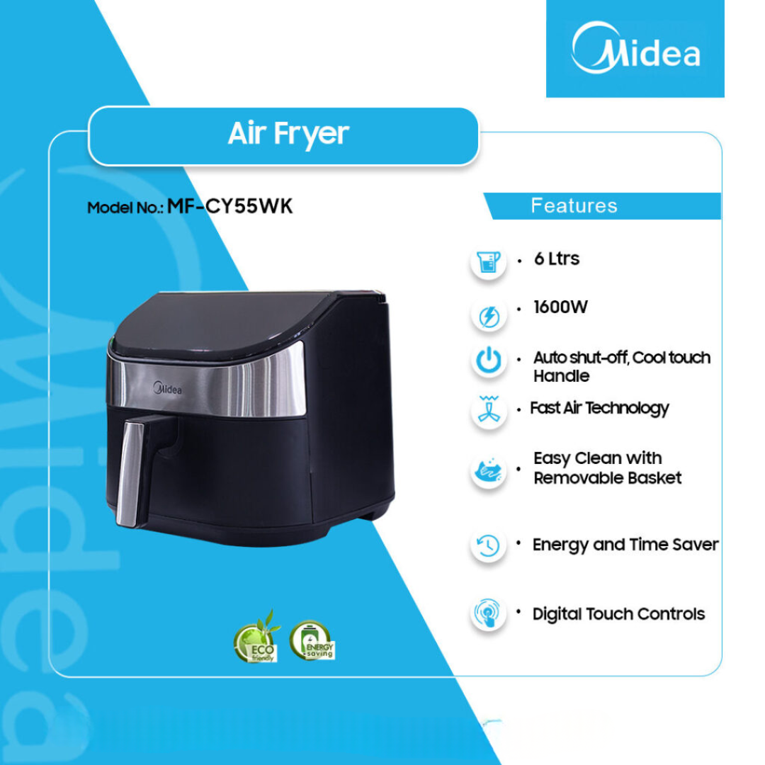 Midea 6 L - BLACK Air Fryer - MF-CY55WK - Image 2