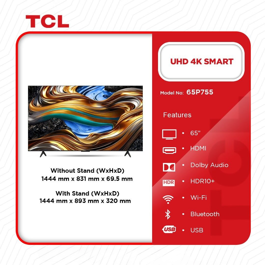 TCL 65" UHD 4K Smart Android TV - 65P755 - Image 2