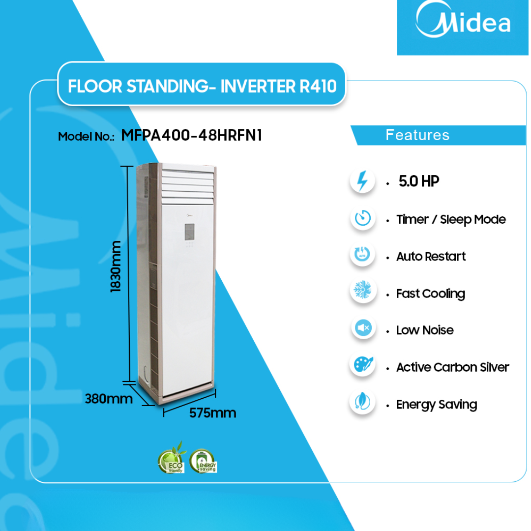 Midea 48000 BTU / H Floor Standing – Inverter R410 Air Conditioner - MFPA400-48HRFN1 - Image 3