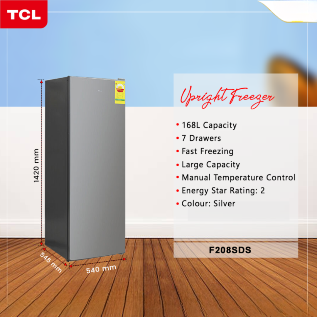 TCL 168 L Standing Freezer - F208SDS - Image 5