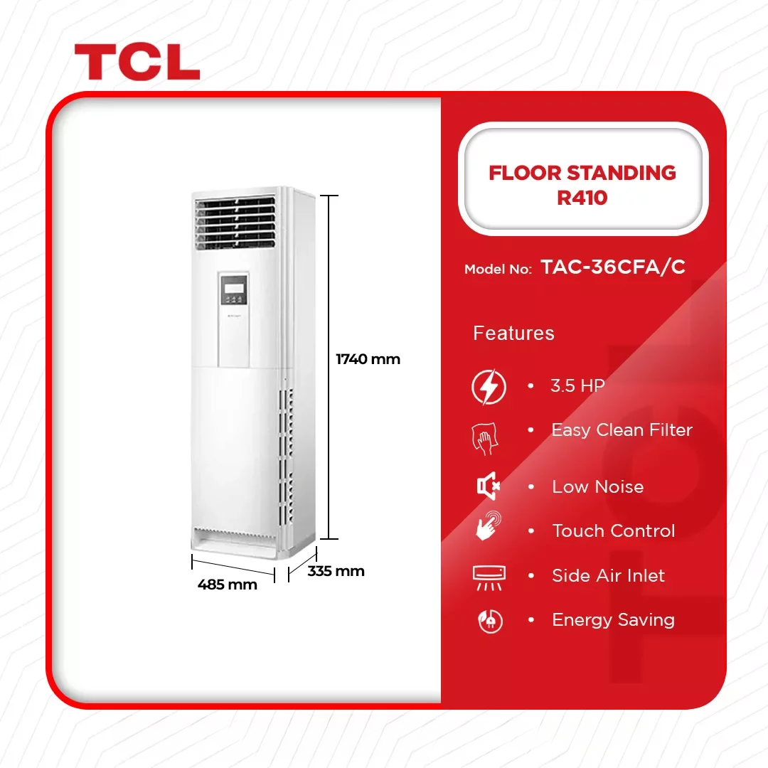 TCL 3.5 HP Floor Standing R410 Gas Air Conditioner - TAC-36CFA / C - Image 2
