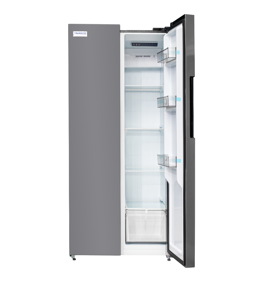 Nasco NASF2-400SBSF 400L Side-by-Side Frost-Free Refrigerator – Grey - Image 3