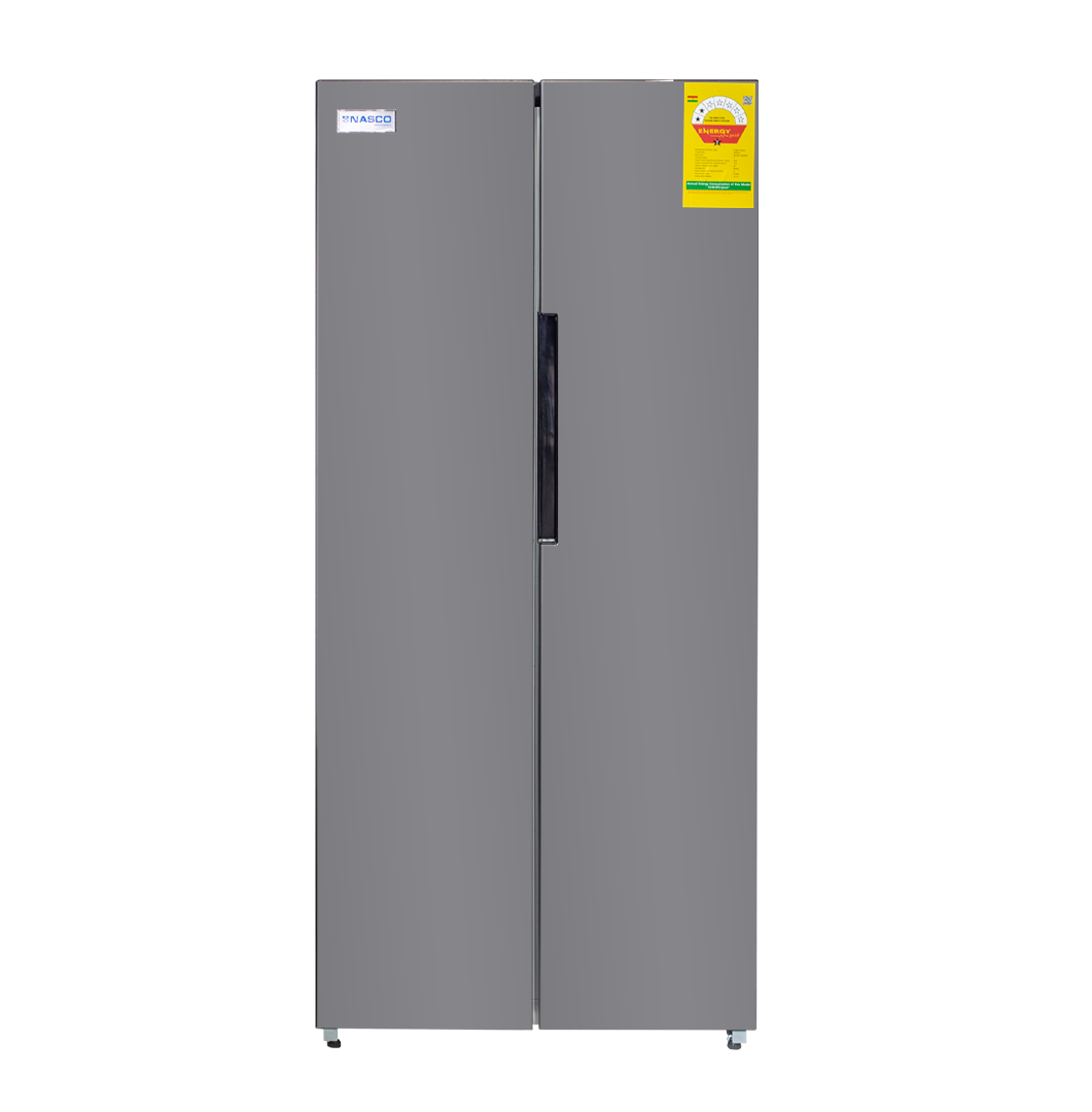 Nasco NASF2-400SBSF 400L Side-by-Side Frost-Free Refrigerator – Grey