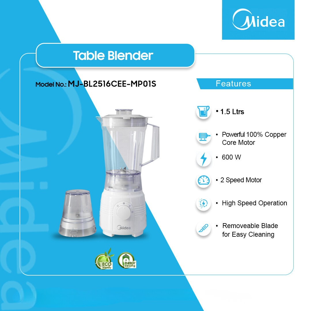 Midea 1.5 L - WHITE Table Blender - MJ-BL2516CEE-MP01S - Image 2