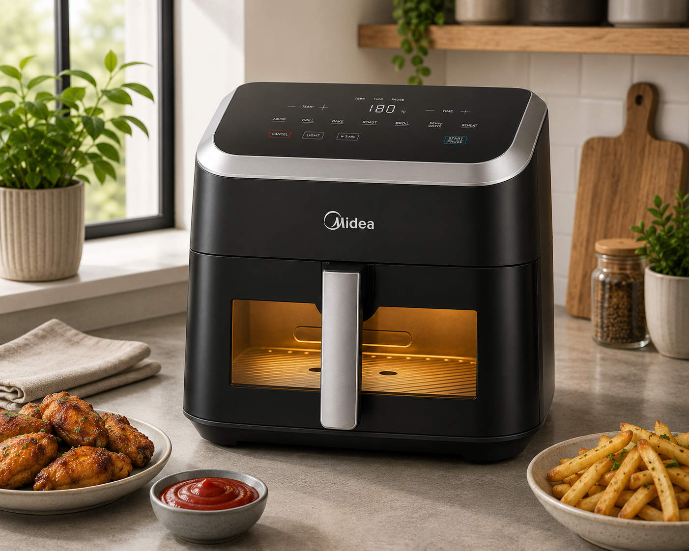 Midea 6 L - BLACK Air Fryer - MF-CY55WK - Image 9