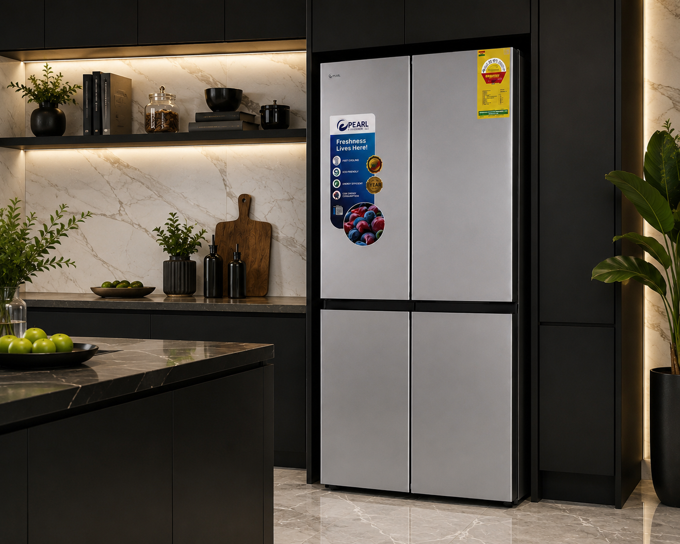 Pearl PF-4420IXMD-2B French Door Refrigerator – 436L (Inox Finish) - Image 3