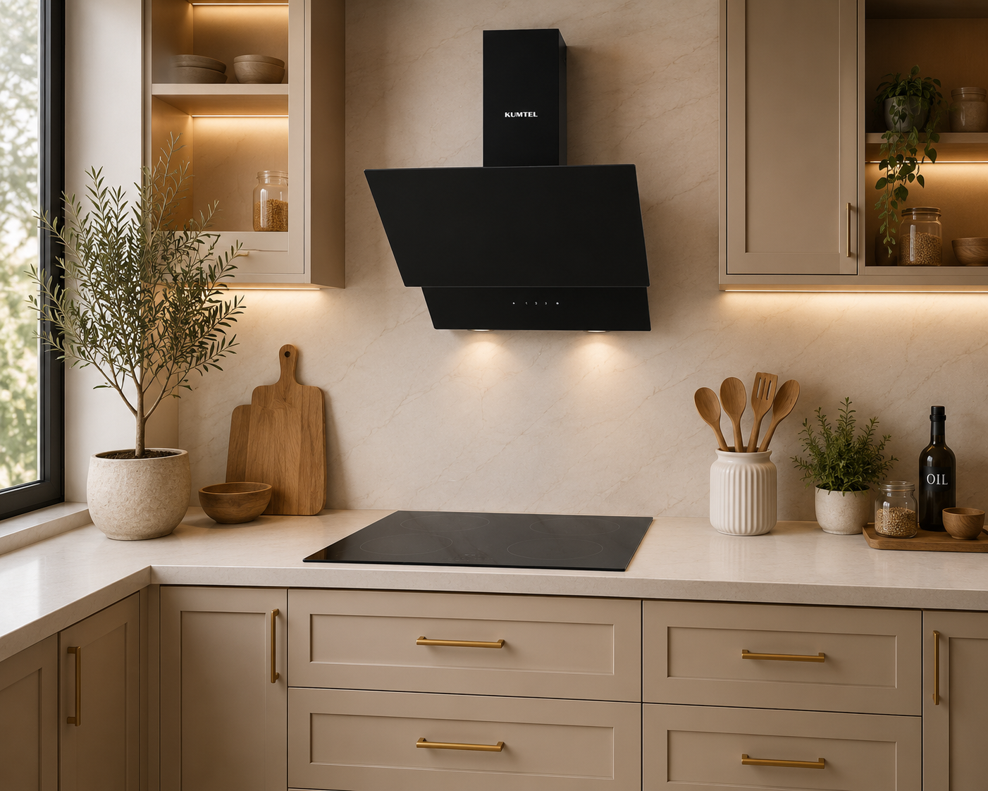 Luxell 90cm Black Glass Extractor – DA9-835 - Image 3