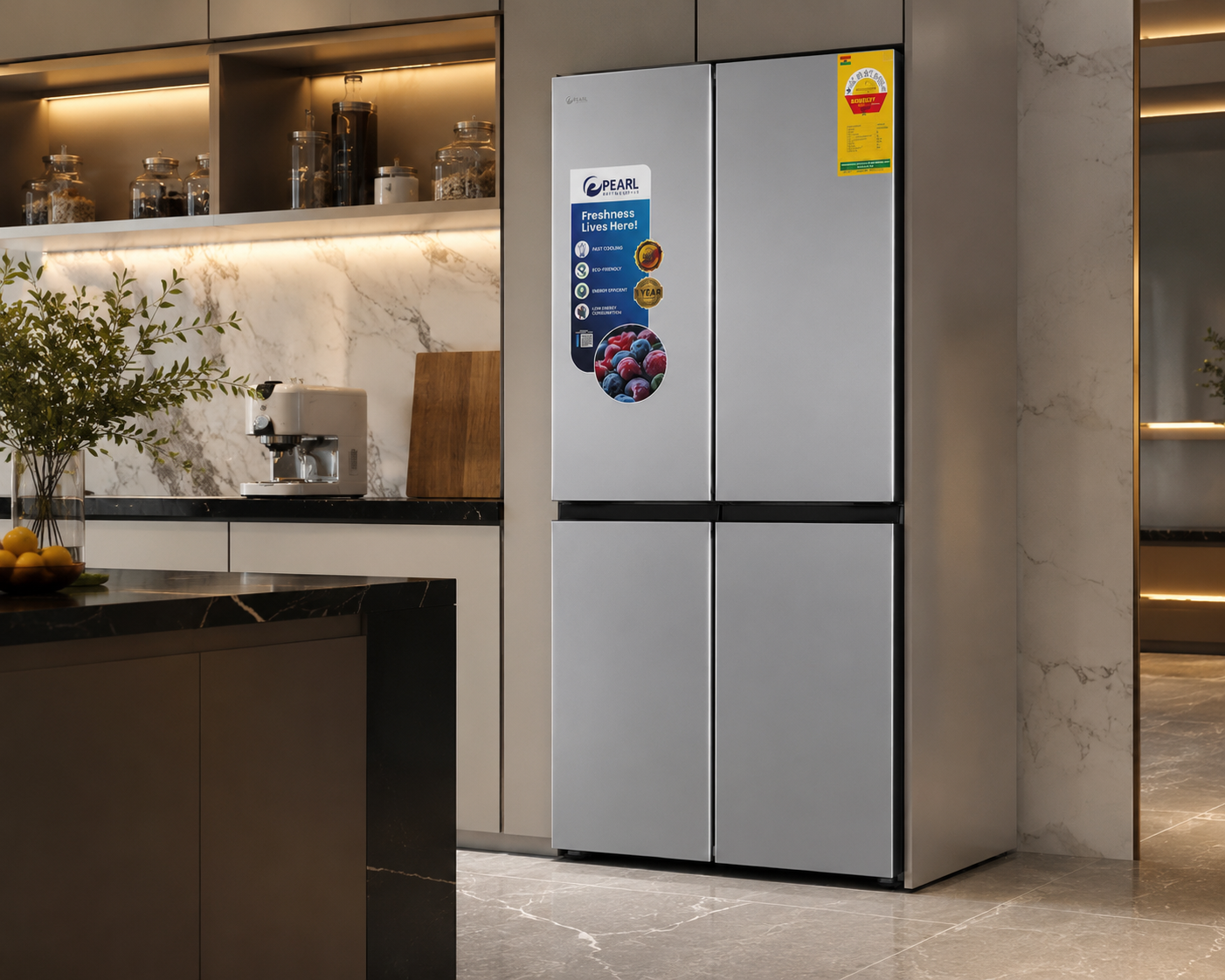 Pearl PF-4420IXMD-2B French Door Refrigerator – 436L (Inox Finish) - Image 4