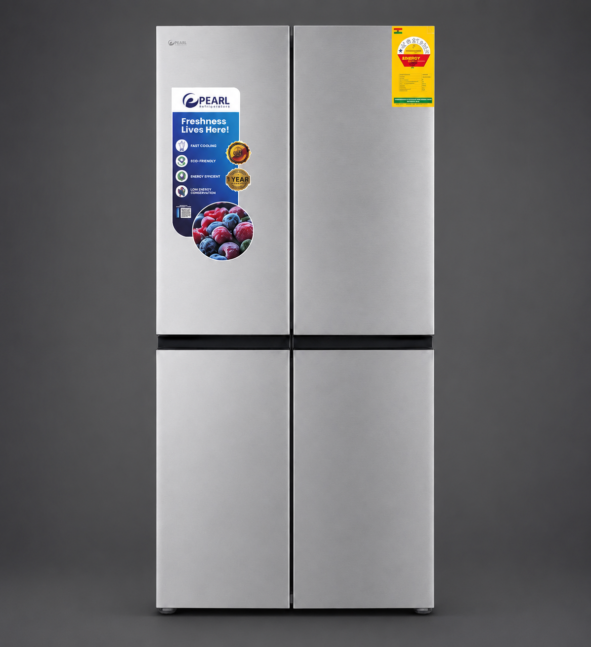 Pearl PF-4420IXMD-2B French Door Refrigerator – 436L (Inox Finish) - Image 2