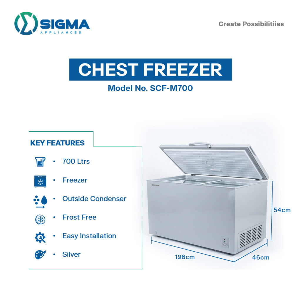 SIGMA 700 LTRS CHEST FREEZER - SCF-M700 - Image 3