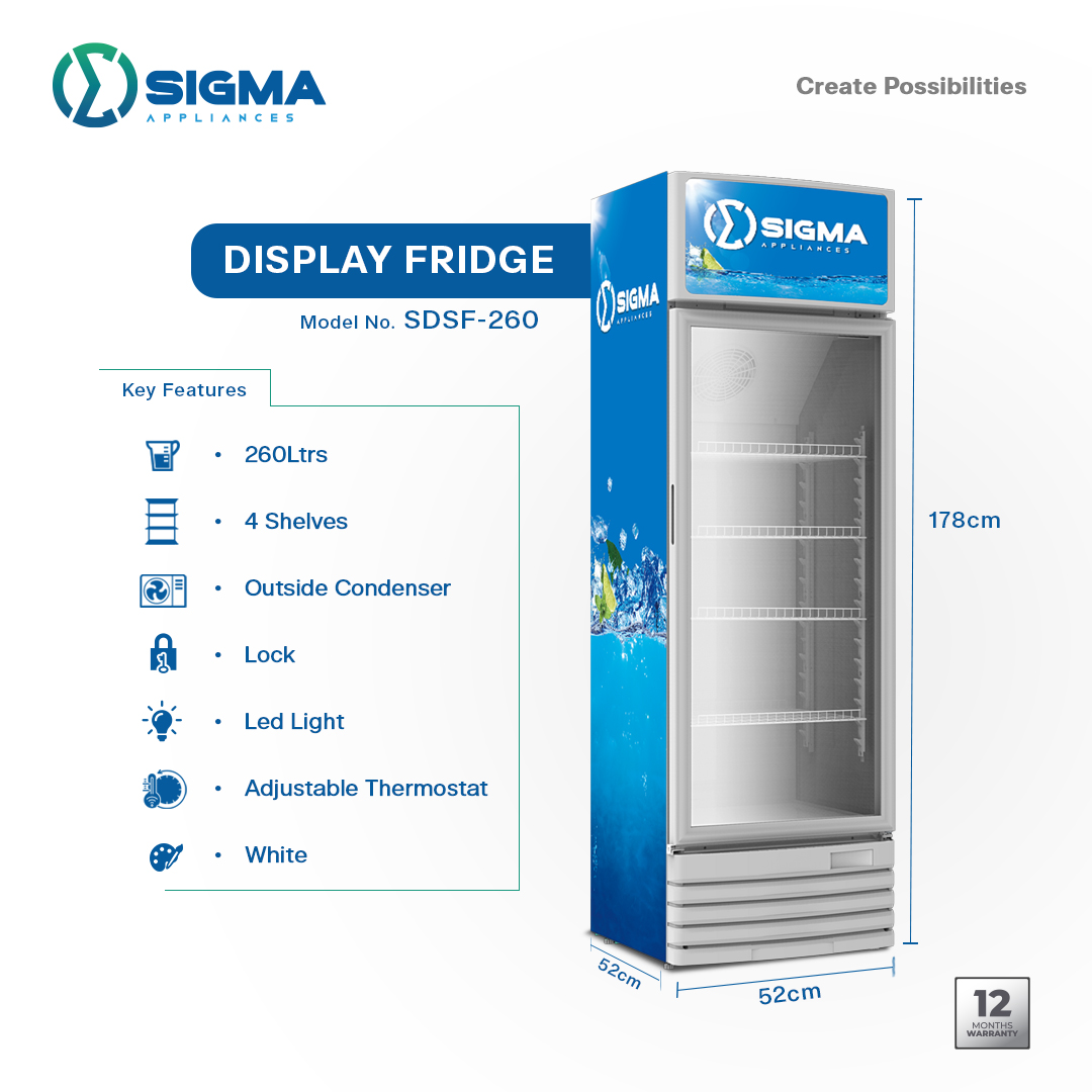 Sigma 260L Display Refrigerator - SDSF-260 - Image 3