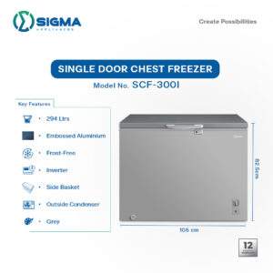 Sigma 294 LTRS SINGLE DOOR CHEST Refrigerator - SCF-300I - Image 2