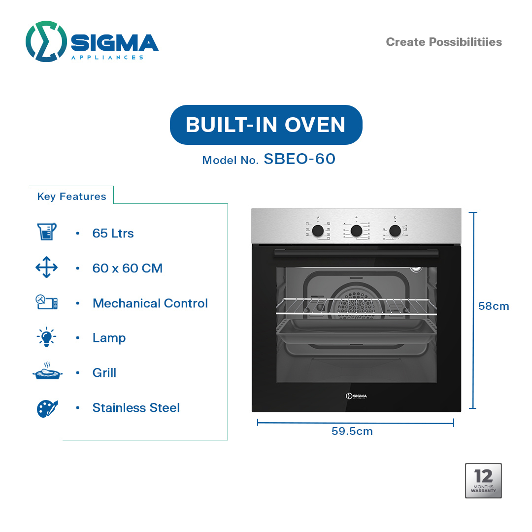 SIGMA BUILT-IN ELECTRIC OVEN - SBEO-60 - Image 2