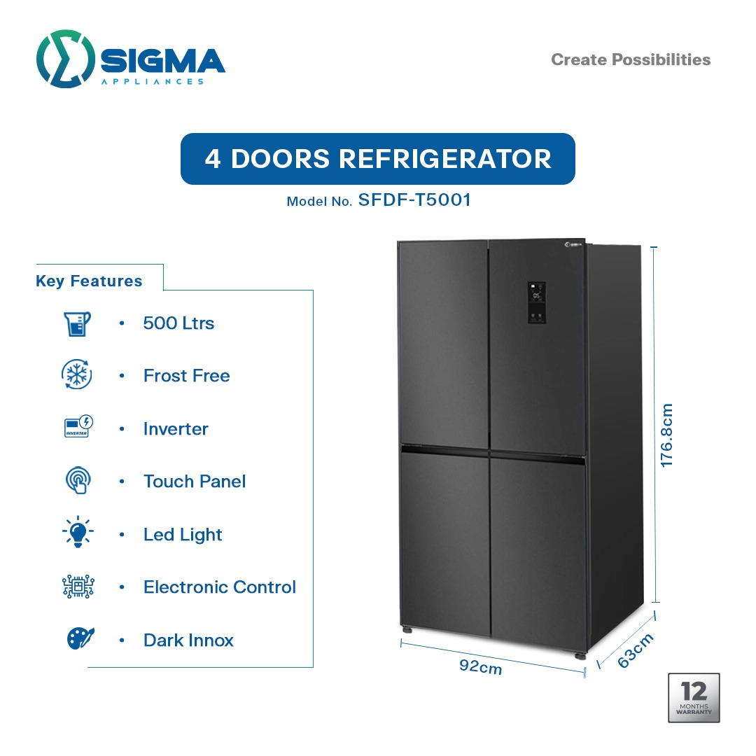 SIGMA 4-DOOR (500 L) REFRIGERATOR - SFDF-T500I - Image 3