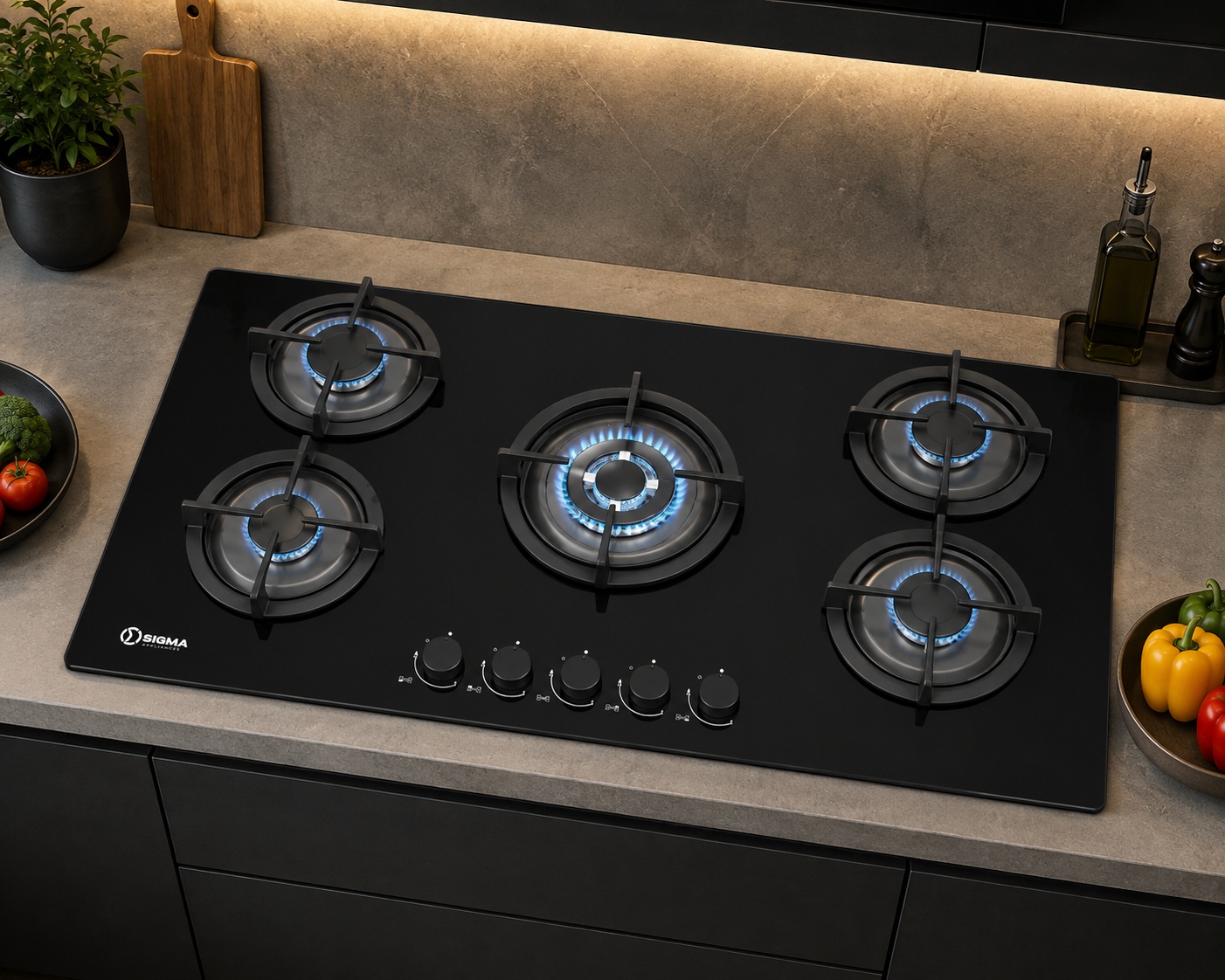 SIGMA 5 BURNER BUILT-IN GAS HOB - SBI-GHOB-M90GQ503 - Image 5