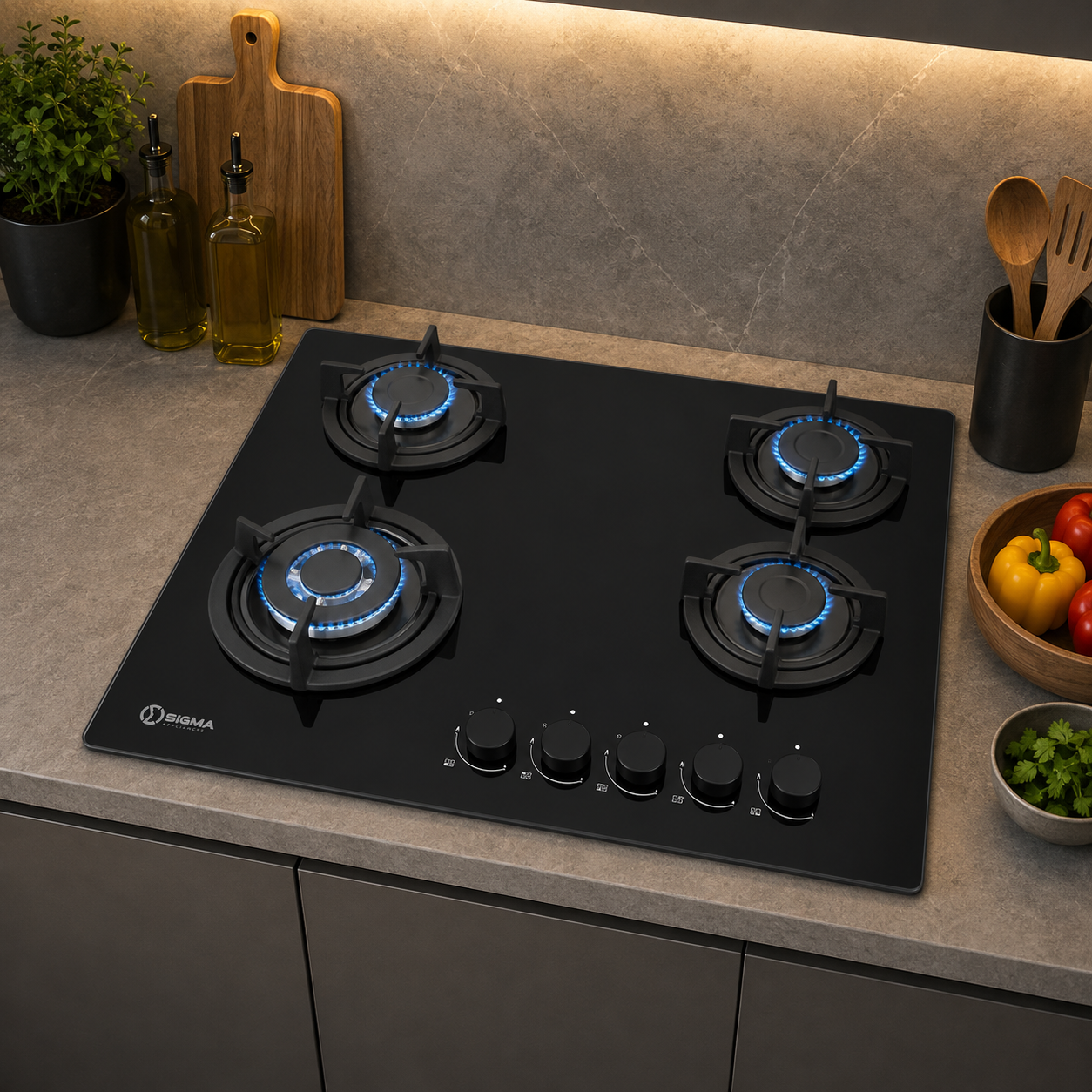 SIGMA 4 BURNER BUILT-IN GAS HOB - SBI-GHOB-M60GJ402 - Image 5