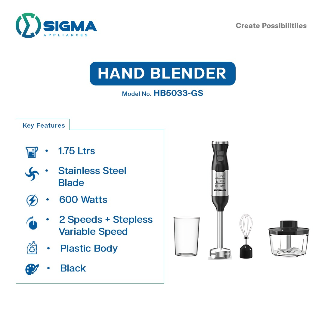 SIGMA 600 W HAND BLENDER - HB5033-GS - Image 3