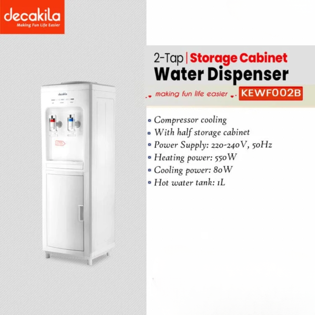 Decakila Water Dispenser With Half Storage Cabinet - KEWF002B - Image 4