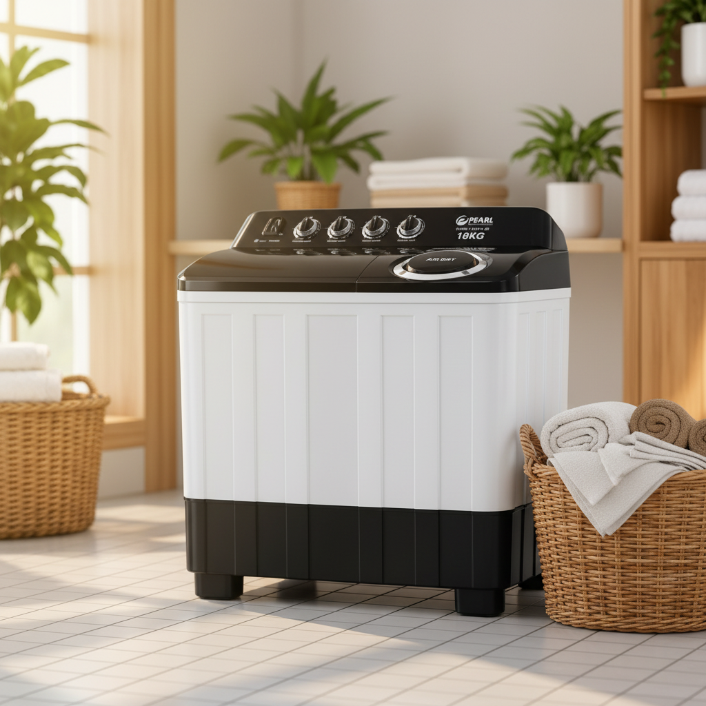 Pearl 18KG Twin Top Washing Machine PWM-181TT-2B - Image 2