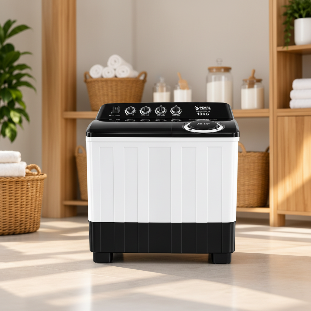 Pearl 18KG Twin Top Washing Machine PWM-181TT-2B - Image 4