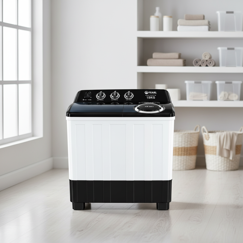 Pearl 15KG Twin Top Washing Machine PWM-151TT-2B - Image 4